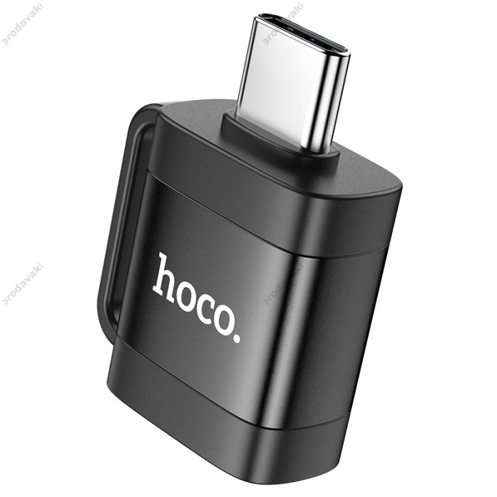 Перехідник HOCO UA31C Type-C male to USB female OTG adapter Black