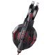 Дротові навушники HOCO W102 gaming Cool tour headphones LED Black-red