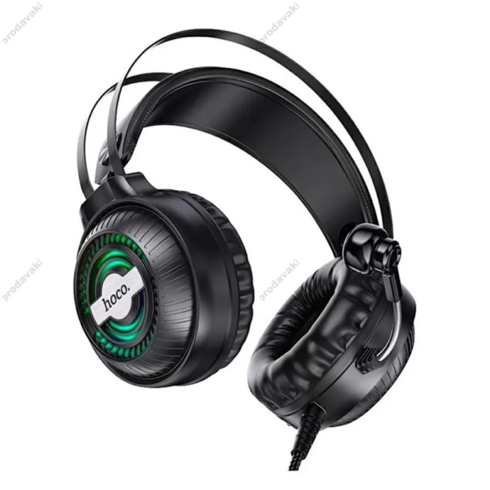 Дротові навушники HOCO W101 Streamer GAMING 7-color LED Black