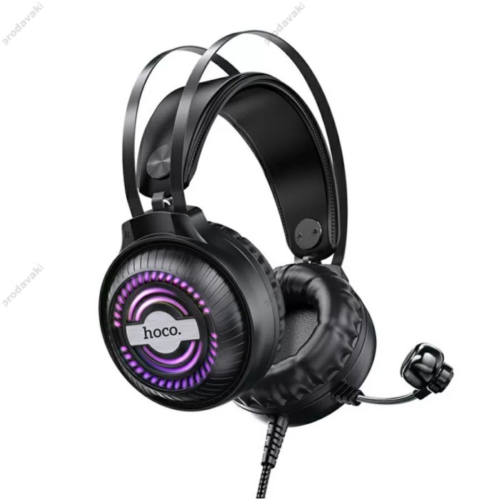Дротові навушники HOCO W101 Streamer GAMING 7-color LED Black