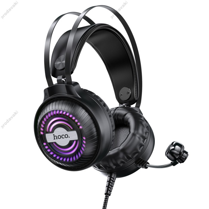 Дротові навушники HOCO W101 Streamer GAMING 7-color LED Black