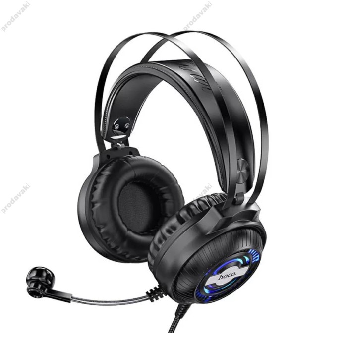 Дротові навушники HOCO W101 Streamer GAMING 7-color LED Black