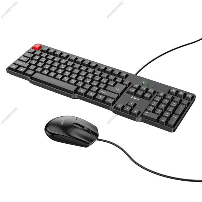 Комп'ютерна Клавіатура та Миша HOCO GM16 Business keyboard and mouse set (Keyboard RU/ENG розкладка / Mouse) Black