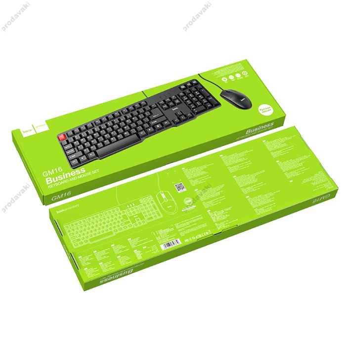 Комп'ютерна Клавіатура та Миша HOCO GM16 Business keyboard and mouse set (Keyboard RU/ENG розкладка / Mouse) Black