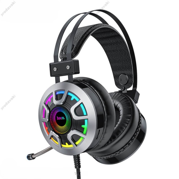 Дротові навушники HOCO ESD05 Gaming LED headphones Hi-Res Black