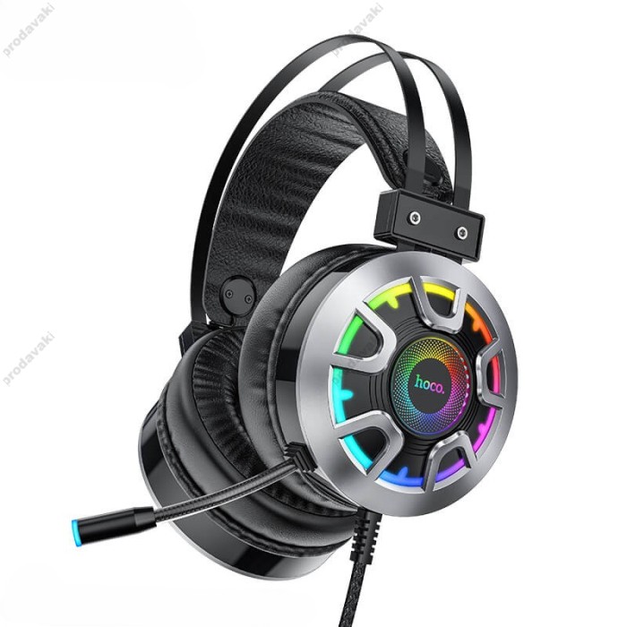 Дротові навушники HOCO ESD05 Gaming LED headphones Hi-Res Black