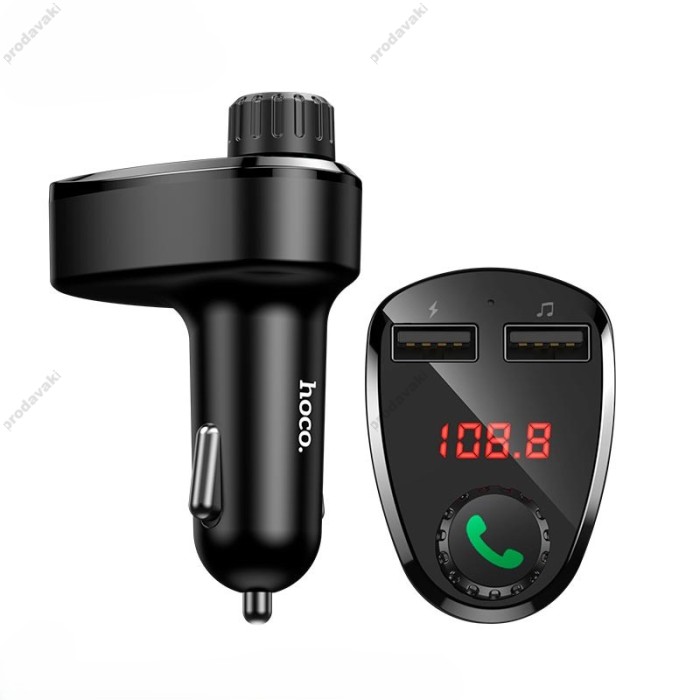 FM - трансмітер HOCO DE24 Superior Car BT Transmitter 2USB 2.4A TF/U Disk Black