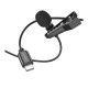 Мікрофон дротовий петличний BOROFONE BFK11 Elegant lavalier Lightning 2m Black