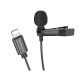 Мікрофон дротовий петличний BOROFONE BFK11 Elegant lavalier Lightning 2m Black