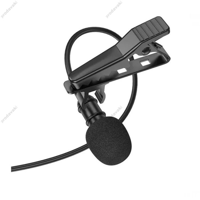 Мікрофон дротовий петличний BOROFONE BFK11 Elegant lavalier Lightning 2m Black