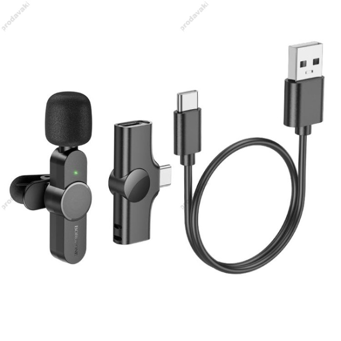 Бездротовий мікрофон BOROFONE BFK12 Trophy lavalier Type-C