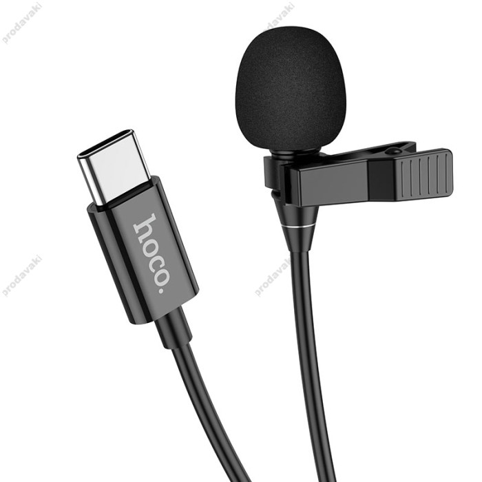 Мікрофон дротовий петличний HOCO L14 Type-C Lavalier microphone 2m Black