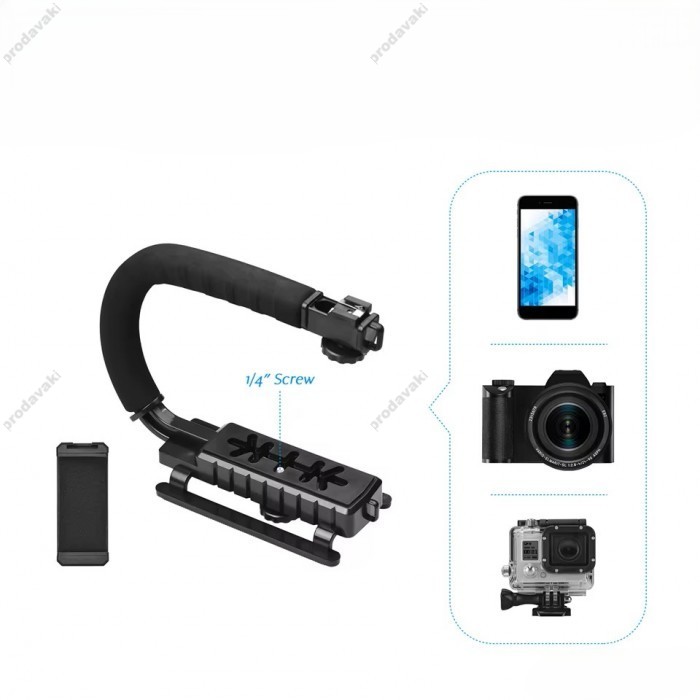 Одноосьовий стабілізатор Gimbal Stabilizer CH AY-49U Multifunctional Microphone та LED