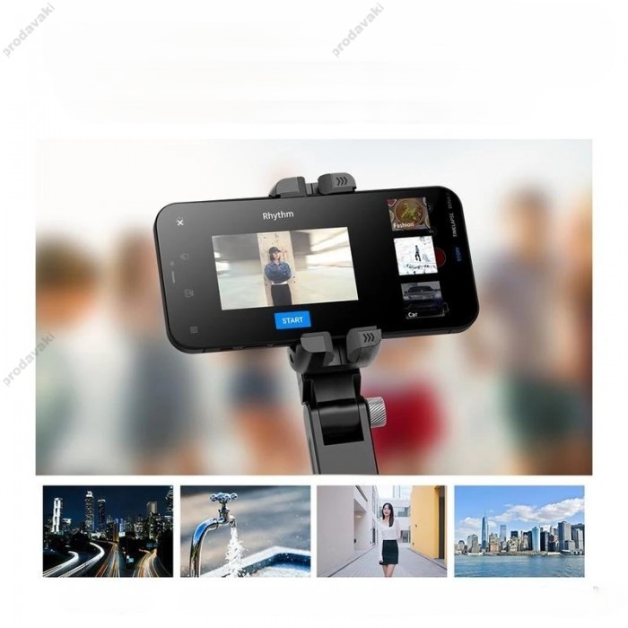 Двоосьовий стабілізатор (стедікам) CH Gimbal Q18 селфі-палиця штатив з підсвічуванням 360°