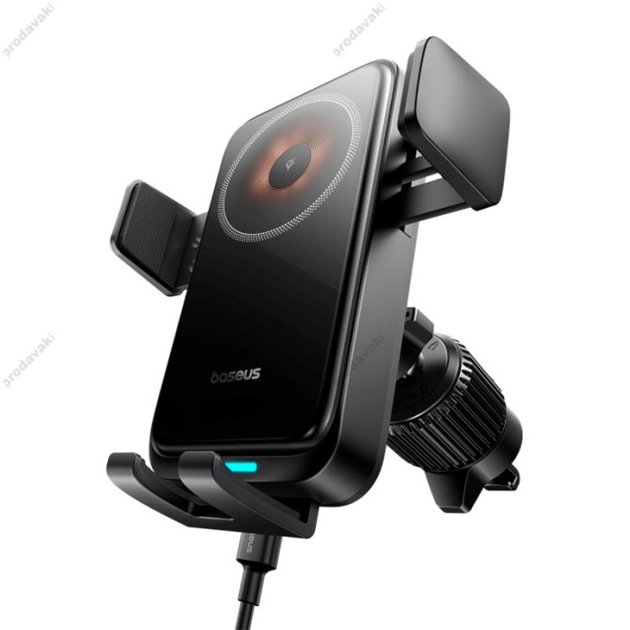 Автомобільний тримач із бездротовою зарядкою Baseus Wisdom Pro Auto Coil Alignment 15W Black C40381501123-00