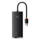 USB-Хаб Baseus Lite Series 4в1 USB to 4xUSB 3.0 25cm Black WKQX030001