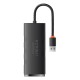USB-Хаб Baseus Lite Series 4в1 USB to 4xUSB 3.0 25cm Black WKQX030001