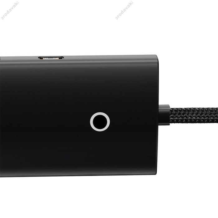 USB-Хаб Baseus Lite Series 4в1 USB to 4xUSB 3.0 25cm Black WKQX030001