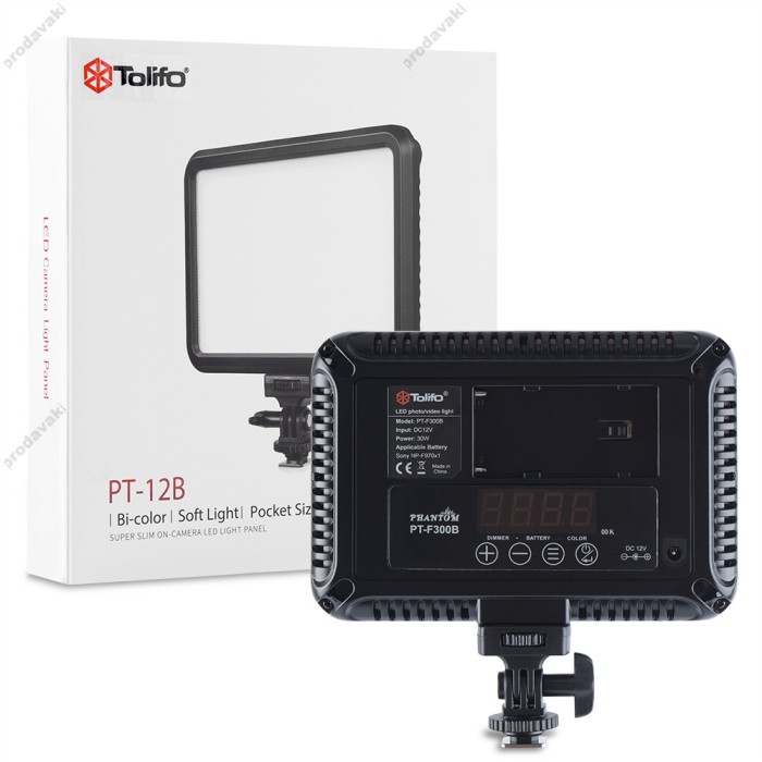 Накамерне відеосвітло LED Tolifo PT-F300B 3200-5600K