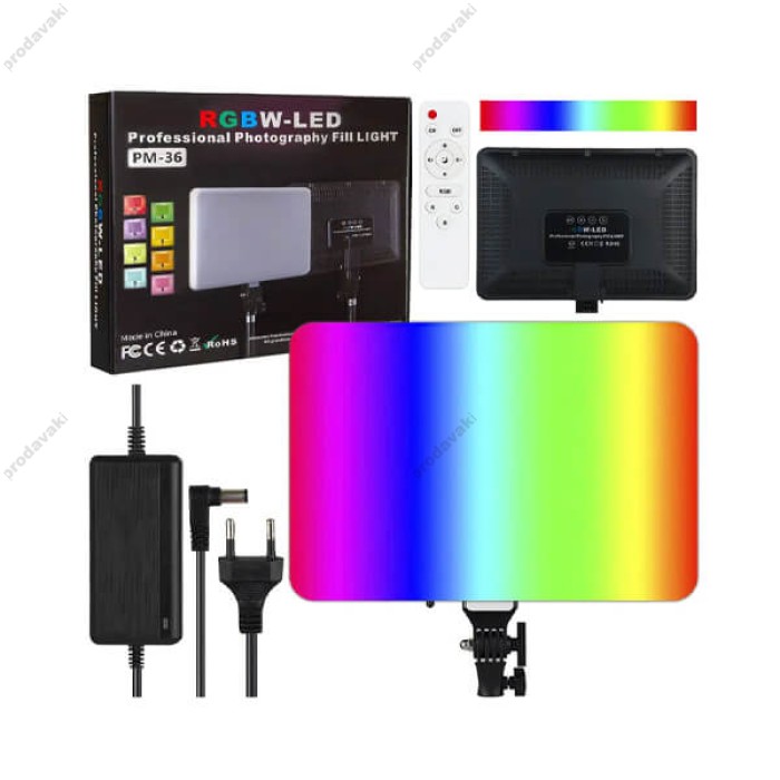 Світлодіодна прямокутна LED лампа CH PM-36 RGB 2700K-6000K 36х25см 