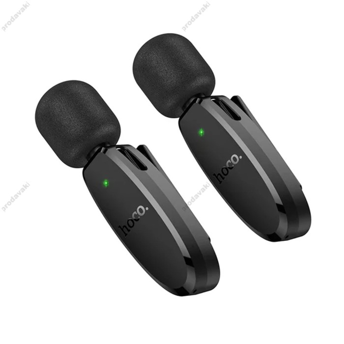 Бездротовий мікрофон Hoco L15 Lightning / Type-C Wireless Digital Microphone Crystal lavalier Black