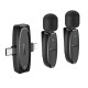 Бездротовий мікрофон Hoco L15 Lightning / Type-C Wireless Digital Microphone Crystal lavalier Black