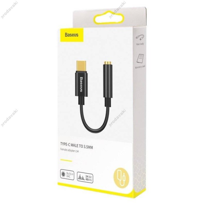 Перехідник BASEUS L54 Type-C Male to 3.5 mm black (CATL54-01)