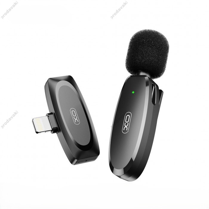 Бездротовий мікрофон XO MKF08B Lightning  wireless Collarclip microphone Black