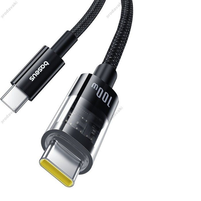 Кабель Baseus Gem Fast-Charging Data Cable Type-C to Type-C 100W 5A 1m Black P10373000111-00
