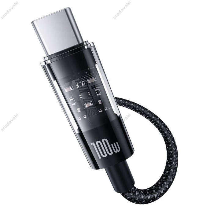 Кабель Baseus Gem Fast-Charging Data Cable Type-C to Type-C 100W 5A 1m Black P10373000111-00