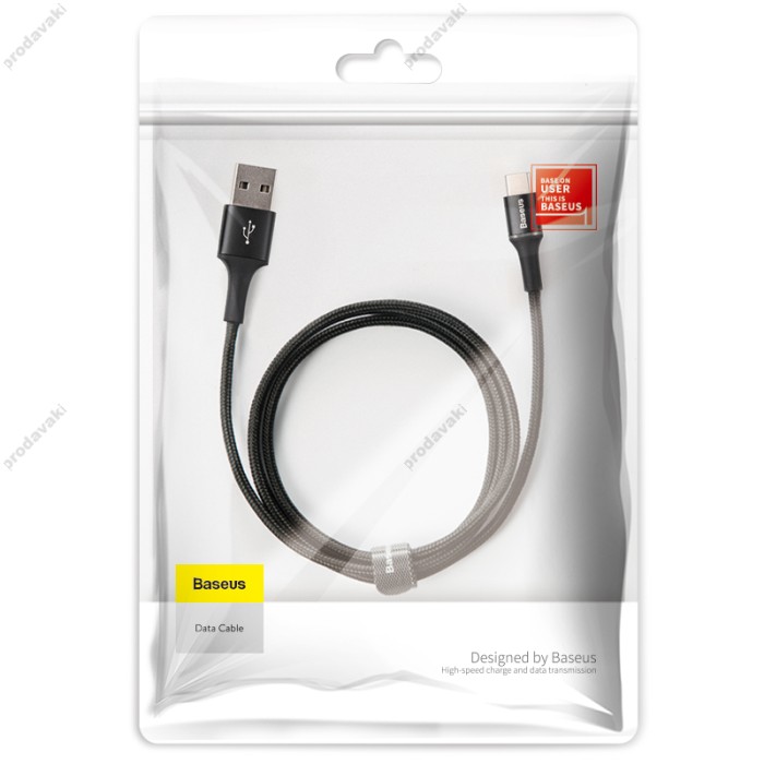 Кабель Baseus Halo USB to Type-C 3A 2m Black CATGH-C01