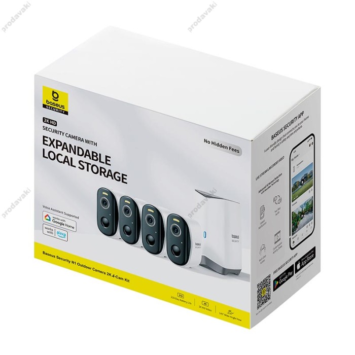 Камера відеоспостереження Baseus Security N1 Outdoor Camera 2k 4-cam White (S0TW022131)