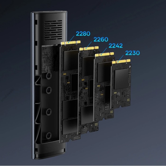 Корпус для зовнішного SSD диску Baseus FlyJoy Series SSD Enclosure M. 2 NVMe 8TB Max Grey (B00760600811-01)