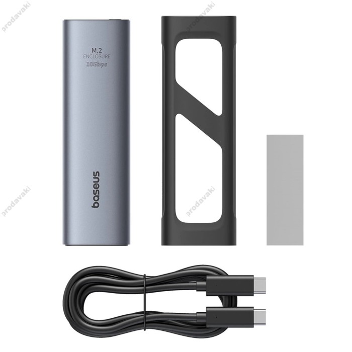 Корпус для зовнішного SSD диску Baseus FlyJoy Series SSD Enclosure M. 2 NVMe 8TB Max Grey (B00760600811-01)