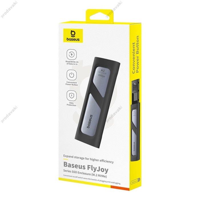 Корпус для зовнішного SSD диску Baseus FlyJoy Series SSD Enclosure M. 2 NVMe 8TB Max Grey (B00760600811-01)