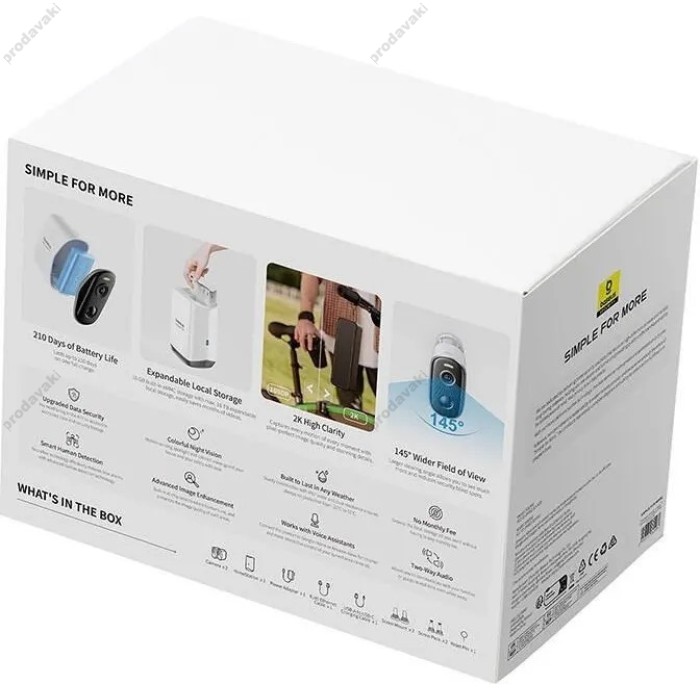 Камера відеоспостереження Baseus Security N1 Outdoor Camera 2k 2-cam White (S0TW002131)