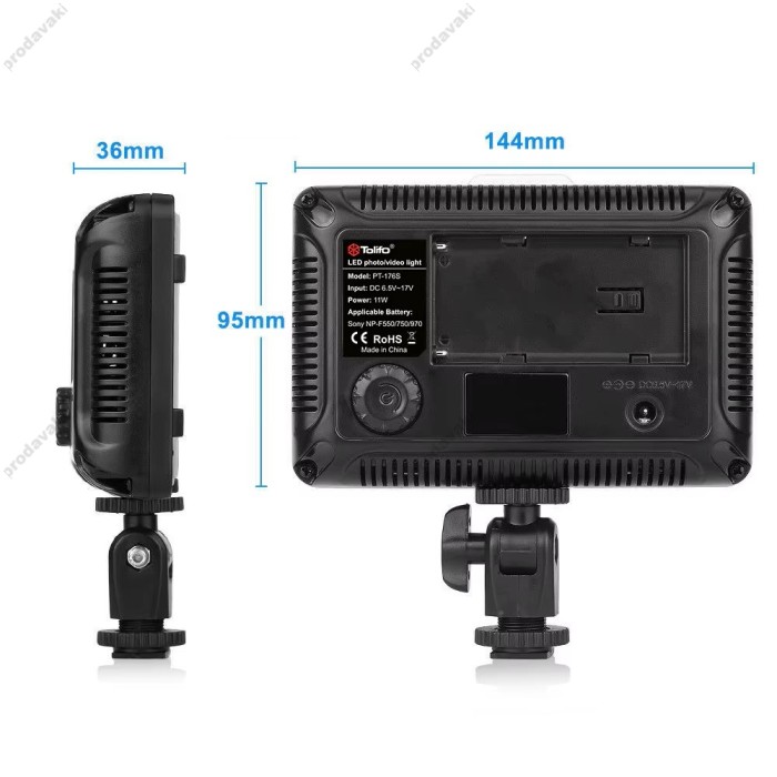 Накамерне відеосвітло LED Tolifo PT-176S 3200-5600K