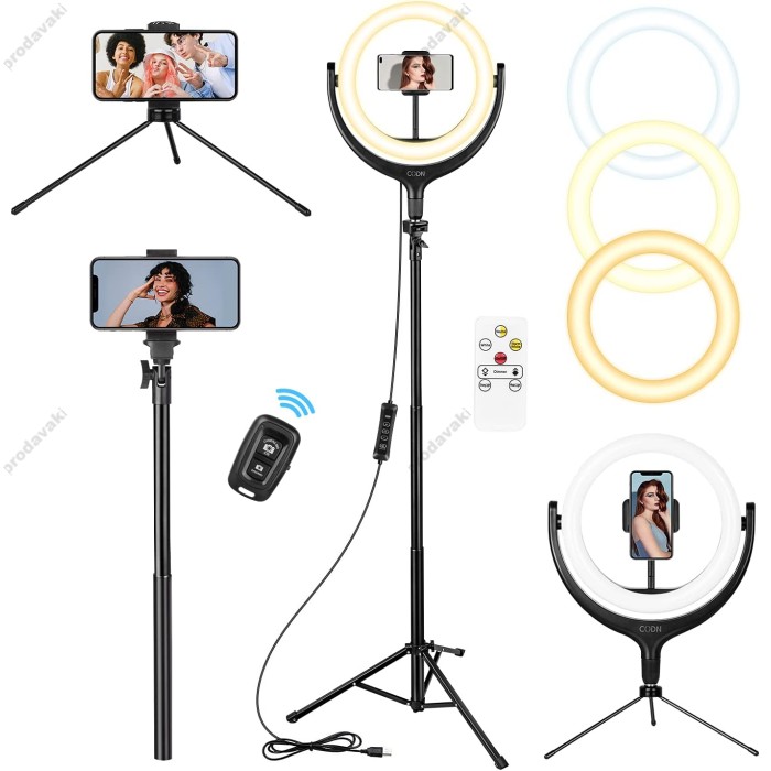 Лампа кільцева для селфі CH CODN-539B 10inch 26см 15W 3000-6500K Black
