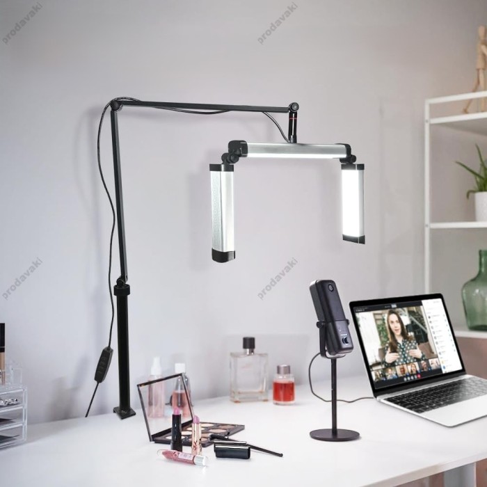 Безтіньова LED лампа CH FZ-20H у формі півмісяця для бьюті майстра 20W 3200-5600K