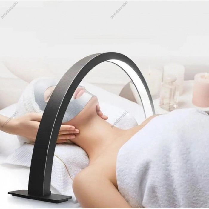 Безтіньова LED CH лампа у формі півмісяця для бьюті майстра 55х27cm 25W Black