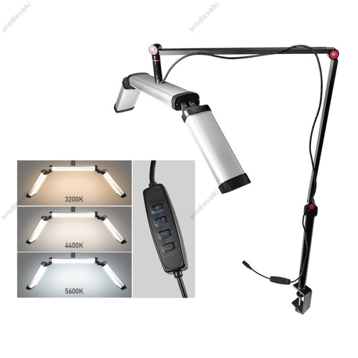 Безтіньова LED лампа CH FZ-20H у формі півмісяця для бьюті майстра 20W 3200-5600K