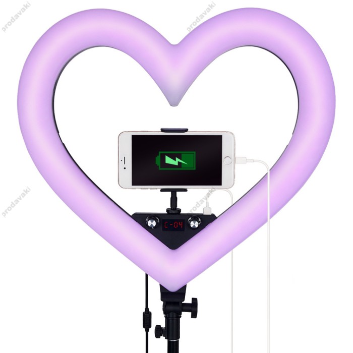 Лампа Кільцева Heart Shaped Light LED CH ZB-48RGB 48cm 19" 55W 3200-5600K