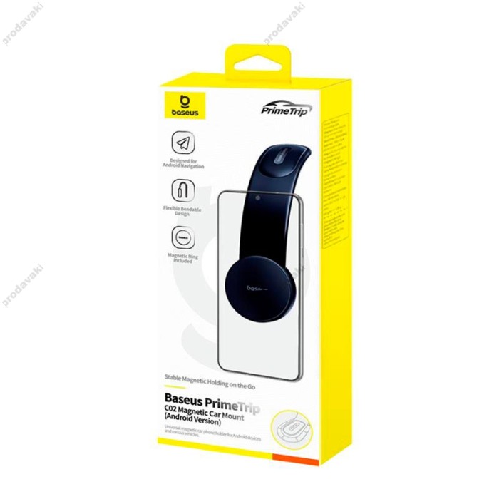 Автомобільний тримач Baseus C02 PrimeTrip Magnetic Car Mount Stick-on Type (Android Version) Black C40169005113-00