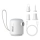 Портативний акумуляторний компресор насос Baseus Pocketgo Portable Air Pump Stellar 1600 mAh White (C11157700221-00)