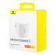 Портативний акумуляторний компресор насос Baseus Pocketgo Portable Air Pump Stellar 1600 mAh White (C11157700221-00)