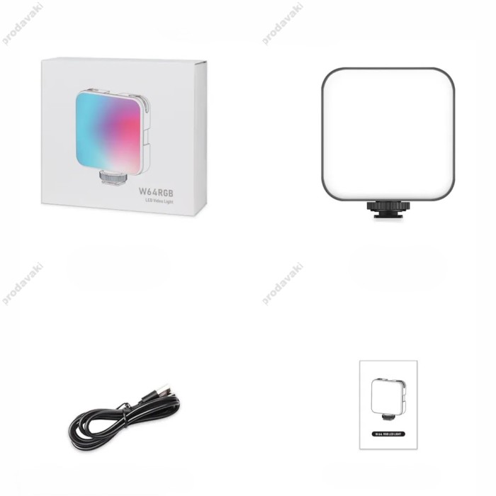 Накамерне відеосвітло LED CH W64 RGB 2500K-9000K