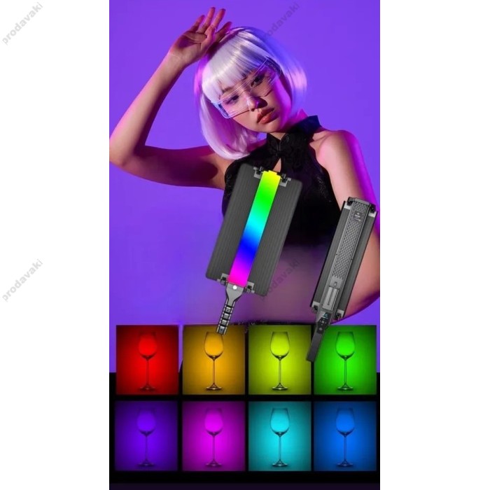 Лампа відеосвітло LED CH R1000 RGB 40x6.5 cm 204 Lights 3000K-6000K 22W 360° Ручний