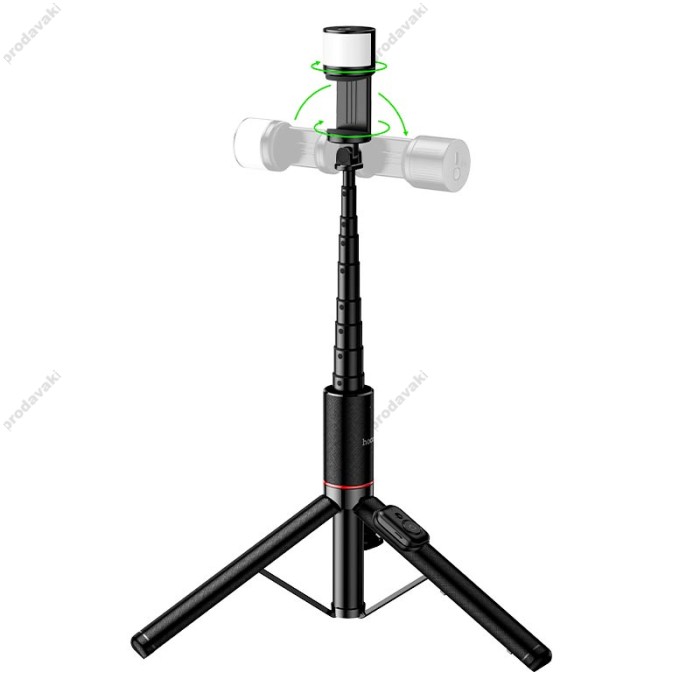 Монопод-трипод HOCO K34 Spring live broadcast holder with fill light 1.36m Black