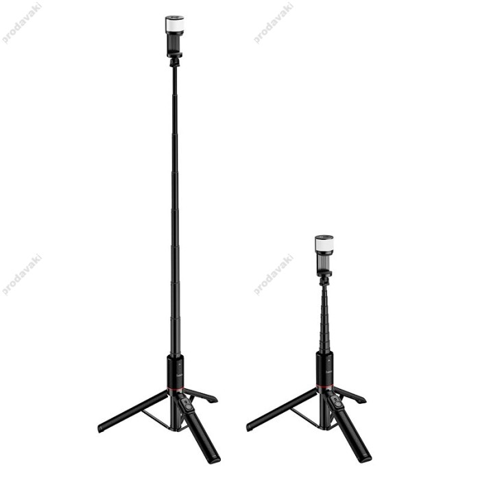 Монопод-трипод HOCO K34 Spring live broadcast holder with fill light 1.36m Black