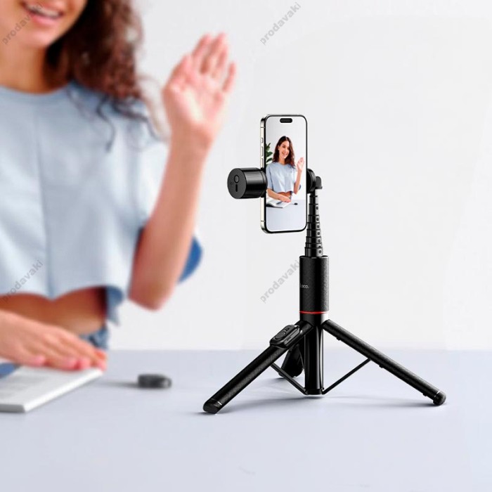 Монопод-трипод HOCO K34 Spring live broadcast holder with fill light 1.36m Black